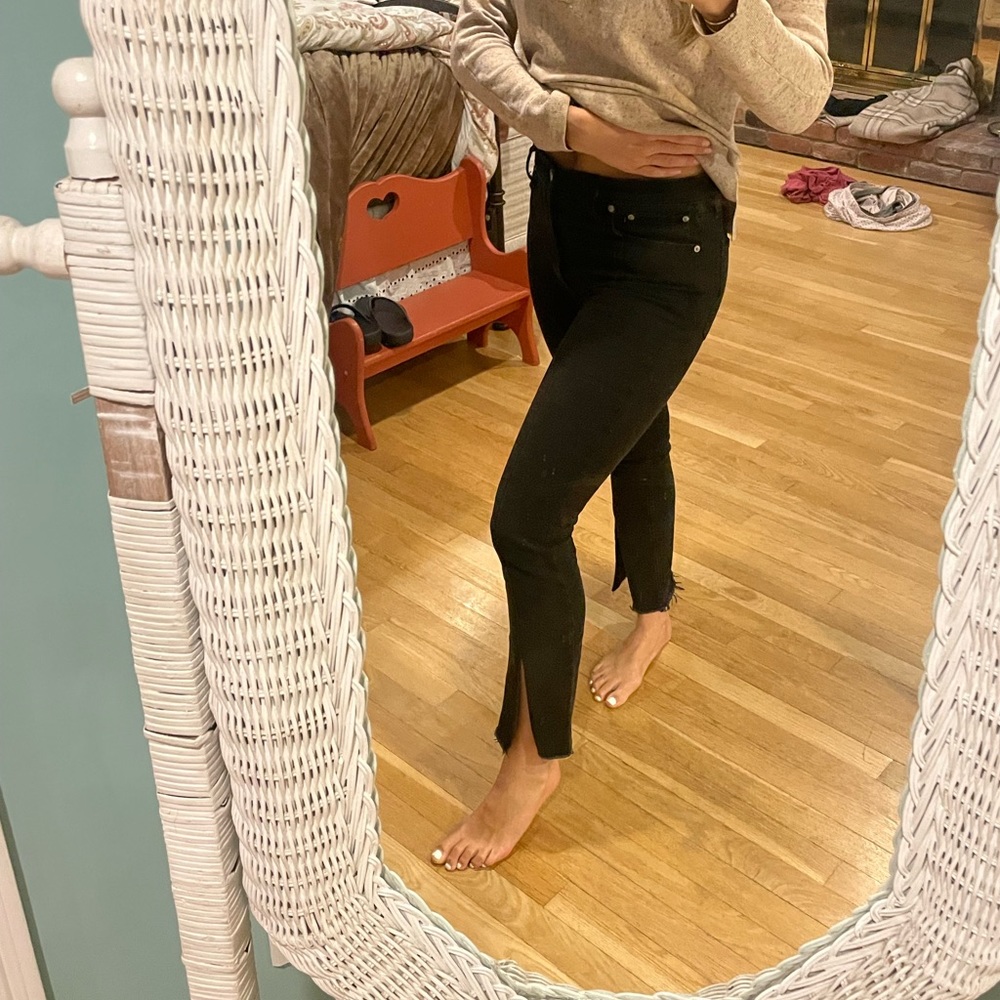 Abercrombie Women's High Rise Skinny Jean with slit detail